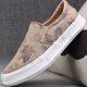 Klwpps lienzo zapatos espesos suela para hombres un pie pedal lienzo zapatos beijing zapatos para hombres primavera transpirable zapatos perezosos de la luz de moda 100 negros (estilo de lona) 8083 38