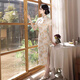 UKUHPK2025 spring and summer twill satin light girl's daily improvement version long Chinese style dress cheongsam 9227 M