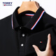 
Tommy Hee Kelly Men's Short Sleeve T-shirt Summer Thin Middle-aged Dad Loose T-shirt Lapel Polo 698 Black XH [Comfort Cotton] 4XL 190180-200Jin [Jin equals 0.5 kg] Wear