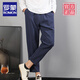 ROMON Japanese retro linen pants for men in summer breathable loose waist casual pants for men in cotton and linen clip pants high-end sense of brown M