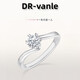 DR Proposal Diamond Ring K Gold/PT950 Platinum Elegant Snowflake Moissanite Diamond Ring Wedding Valentine's Day Birthday Gift 50 Points D-E Color/Extreme White Gift Box + Certificate PT950 Live Mouth (Size Adjustable)