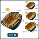 JCZS double-layered vegetable sink drain basket six-piece set kitchen fruit plate living room home cleaning vegetable basin double-layer blue and yellow large + medium + small + extra small 8-piece set