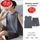 Langsha Pajamas Pajamas Shorts modales Modal Conjunto de dos piezas Casco de talla grande sin mangas para el hogar T12023 L TODAMA TAMAÑO