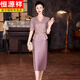 Hengyuanxiang 2025 new style grandma's wedding banquet dress high-end western style May Day wedding young mother dress noble belly-covering spring and summer lilac M