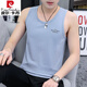 Pier Cardin pure cotton vest men's trendy brand vest slim fit personality trendy summer sports base men's sleeveless T-shirt 22 sets-M9232 pink +M9793 light gray M