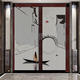 
Sanqihu Chinese-style sliding door living room balcony kitchen partition invisible folding door without punching sliding door A9276 border white