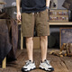 Lomon 2025 summer thin cotton trendy brand tooling shorts men's loose new men's mid-pants sports casual five-point pants 983 blue gray XL recommended [145-160Jin [Jin equals 0.5 kg]]