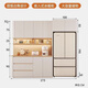 Ni Zhier Custom Holzcreme -Stil eingebetteter Kühlschrank im Wohnzimmerbogen Sideboard Integrierter Lagerschrank gegen das Wand L2 Modell: 273 cm Long_p6227