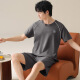七匹狼（SEPTWOLVES）2025新款男士睡衣夏季纯棉薄款短袖休闲加大码家居服套装可外穿男 13603 L (100-120斤)