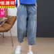 Hengyuanxiang 2025 Sommer Neue dünne neun-Punkte-Jeans für Frauen mittleren Alters im mittleren Alter losen schlanker Harem Hose Dad Hose Denim Blue 2xl (Empfohlen 130jin [Jin entspricht 0,5 kg] -145jin [Jin gleich 0,5 kg])