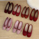 S.Sofea Red French Bow Flat Sohle einzelne Schuhe für die Sommerweiche Sohle Ballettschuhe J683-11 Wildleder Flachsohle ist kleiner in Größe rot 38