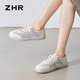 Chaussures de planche zhr pour femmes Chaussures décontractées d'été pour femmes Mesh chaussures plates respirantes Simple Sports Chaussures pour femmes Commu au riz polyvalent Gray 37