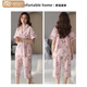 Victoria's style cotton pajamas for women's summer short-sleeved cropped pants cardigan style mother's large-size casual home clothing women's 2025 new style rose red NXF-9871 cotton M [suggested 80--100Jin [Jin equals 0.5 kg]]