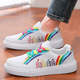 Brand broken-size men's shoes 2025 new women's leather low top fashion lightweight casual board shoes couple sports shoes large size JJ826 white and green 41