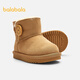 Balabala children's shoes children's snow boots boys and girls short boots 2025 new winter boots thickened and velvet cotton boots anti-slip