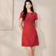 ROEYSHOUSE ROYE Elegant Orange Red Waist Dress 2025 Summer New Fashion Design Hollow Skirt 12370 Orange Red S