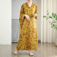 
Su-ordered 2025 summer new styles and multiple colors and vacation style loose large size women's V-neck retro long dress 9755# green one size