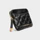 CHARLES&KEITH25秋新品菱格拉链卡包钱包迷你零钱包CK6-50681214 Black黑色 XXS