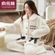 Pajamas d'hiver de Yu Zhaolin pour femmes, manches longues en flanelle en peluche épaissies, Velvets à corail de grande taille Velvets doux Douveuses vêtements en deux pièces T679Luna White Moonlight, super épaisse L Taille: recommandée (100-120Jin [Jin est égal à 0,5 kg]))