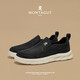 MONTAGUT old Beijing canvas shoes men's summer light and breathable lazier shoes comfortable and odor-proof soft sole casual loafer shoes black (leather shoe size) 41