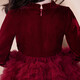 Girls Princess Dress Spring and Autumn 2025 New Spring Dress Girls Style Puffy Skirt Fashionable Children's Dress Spring 325 Burgundy Single Liner Free Pearl Headband 120 Recommended 33-40Jin Jin is equal to 0.5 kg