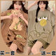 Pyjamas à manches courtes de dessins à manches courtes pour les femmes à la maison et mignonne et agrandis 281 # THE MAISE BARA + 691 BOOD BOOR MORS BARA MOTH AUTO