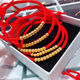 BZK gold 9999 bracelet for women's birth year red rope braided pure gold beads pure gold transfer loose beads birthday gift perfect small gold beads - red bracelet 2.21g