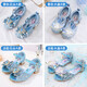 Mei Yi Tong 2025 New Autumn Elsa Princess Shoes Children's Shoes Blue High Heels Girls Baby Children Girls Water Flat Bottom Crystal-Blue Size 29 Inner Length 18CM