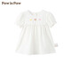 PawinPaw cartoon bear children's clothing 25 spring and summer new baby girl cute puff sleeve A-line shirt Ivory ivory/39 120