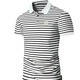 Polo de la solapa de algodón puro bajo Jiumuwang Jiumuwang, marca de moda masculina, lidera la camiseta de manga corta de verano top de rayas simple. White Q753 M. Recomendado 100-120 Jin [Jin es igual a 0,5 kg]