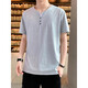 
VANCL 2025 summer short-sleeved T-shirt for men's youth Korean style slim V-neck simple ice silk cool thin summer T-shirt K15911 blue M
