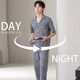 
Langsha Spring and Summer Men's Pure Cotton Pajamas Lapel Short Sleeve Trousers Casual Loose Large Size Full Cotton Youth Home Clothing Set N9856 [100% Pure Cotton Skin-friendly and Comfortable] L [Suggested 100-120Jin [Jin equals 0.5 kg]]