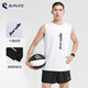 BURUITE Sports Suit Men's Summer Quick-Drying Track and Field Marathon Running Suit Fitness Cycling Shorts Vest Top White + Black Shorts M Recommended Weight 100-120 Jin Jin equals 0.5 kg