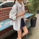 
Lazy style long-sleeved sunscreen shirt for women in summer and autumn Korean loose layered tops versatile casual shirt jacket White M Recommended 90-105 Jin [Jin equals 0.5 kg]