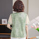 No1 Darano1dara Summer à manches courtes à manches à manches courtes T-shirt Mères d'âge moyen et âgées Top Summer Women's Grand-mère Shirt [681] T-shirt Green XL 90-105Jin [Jin est égal à 0,5 kg]
