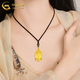 CHINA GOLD Buddha Head Gold Pendant Women's Pure Gold Tathagata Buddha Necklace Valentine's Day Birthday Gift for Mom and Girlfriend Today/Next Day Delivery Buddha Head Pendant Default Black Cord Approximately 1.1g