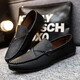 Spider King (Zhizhuwang) Summer transpirable y versátiles zapatos de cuero cómodos e informales zapatos de moda británicos de moda 2025 zapatos de frijoles perezosos sin deslizamiento D826 Negro 39