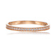 Kawamori wide diamond row 18K rose gold ring for women Au750 thick lines solid real gold inlaid with zirconium color gold women's size 10