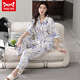 
Catman MIIOW pajamas for women in spring and summer short-sleeved trousers cardigan Korean style cute V-neck summer home clothes full cotton set YSH-9734# cardigan L size 100-120Jin [Jin equals 0.5 kg]