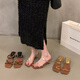 Pushui-Methode Roman Sandals Fairy Dünngürtel Keil Sommer mittlerer Absatzschuhe MRL683-2 Schwarz 38