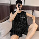
Yimuqi summer men's pajamas men's children junior high school students ice silk summer thin vest pajamas summer large size love 9905 silver gray men L men (100-120 Jin [Jin equals 0.5 kg])