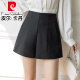 Pierre cardin white suit shorts for women 2025 new summer outfit style thin high waist slimming A-line chiffon wide-leg pants 854 white [commuting capable] S S Recommended 85-95Jin [Jin equals 0.5 kg]