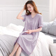 Modal Nachthemd für Frauen Sommermodal Sommerpyjamas für Frauen 2025 Neues dünnes Kurzarm Lose große Sommer Ladies M686 Violet 2xl [140-160jin [Jin entspricht 0,5 kg]]