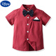 
Disney (Disney) children's suit handsome boys' dress British spring and summer shirt overalls flower boy's birthday suit summer suit, bow tie removable, crotch with snap button 90 feet (recommended height 80-85)