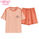 Modal summer pure cotton pajamas women's pullover round neck short sleeve suit thin comfortable and casual women can wear home clothes outside Z9859 XL [recommended 120-140Jin [Jin equals 0.5 kg]]
