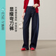 
Yiyang scimitar jeans for women in 2025 Autumn New Slim Banana Harlen Dad Pants Dark Blue 28