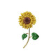 Quamer Sunflower Brosche High-End-Frauen feine Emaille Korsett Bosom Anzug Accessory Jacke Pinte Dekoration Gold Eins