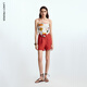 Langzi [Yang 25 Series] 2025 summer new white temperament dress/vlamp/short/scarves Orange shorts M