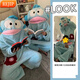 REJIP Pajamas for Women in Autumn and Winter Cute Cartoon Coral Velvet New Thickened Plush Nightgown Dress One-piece Home Clothes Outerwear Men's Clown Fish White One-piece Suit S (Recommended weight 80-100 Jin Jin equals 0.5 kg)