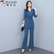 Woodpecker Casual Temperament Set Women's 2025 Summer New Fashion Professional Elegant High-End-Promi-Göttin-Stil Zwei-Keuchen-Navy Blue M Empfohlen 80-90jin [Jin ist 0,5 kg]